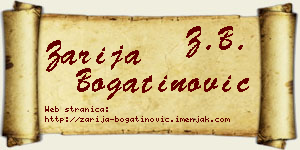 Zarija Bogatinović vizit kartica